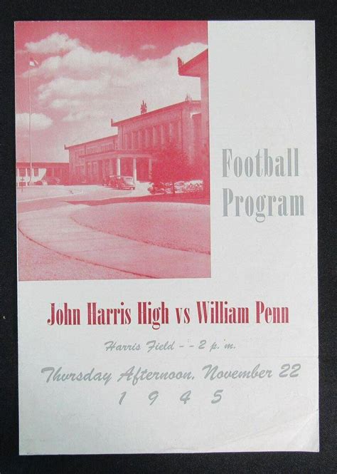 November 22 1945 John Harris High Vs William Penn High School Football