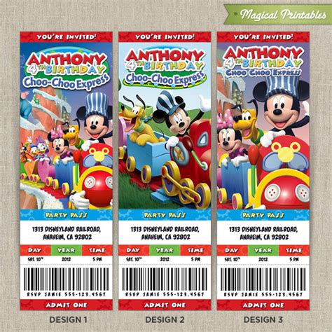 Disney Mickey Mouse Clubhouse Choo Choo Express Birthday Ticket ...