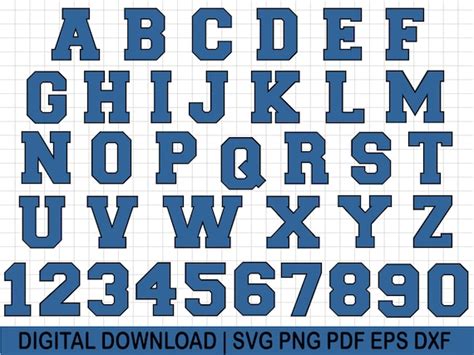 Varsity Font Svg Block Font Svg College Font University - Etsy