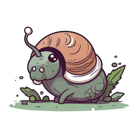 Lindo caracol de dibujos animados ilustración vectorial aislada en