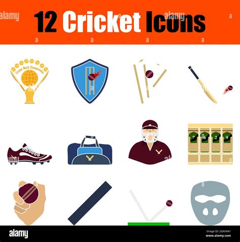 Cricket Icon Set Stock Vector Image Art Alamy