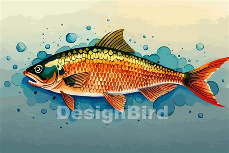 Carp Fish Watercolor Illustration Graphic by Designbird · Creative Fabrica