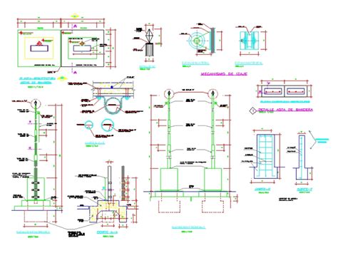 Astas De Bandera En Autocad Descargar Cad Kb Bibliocad