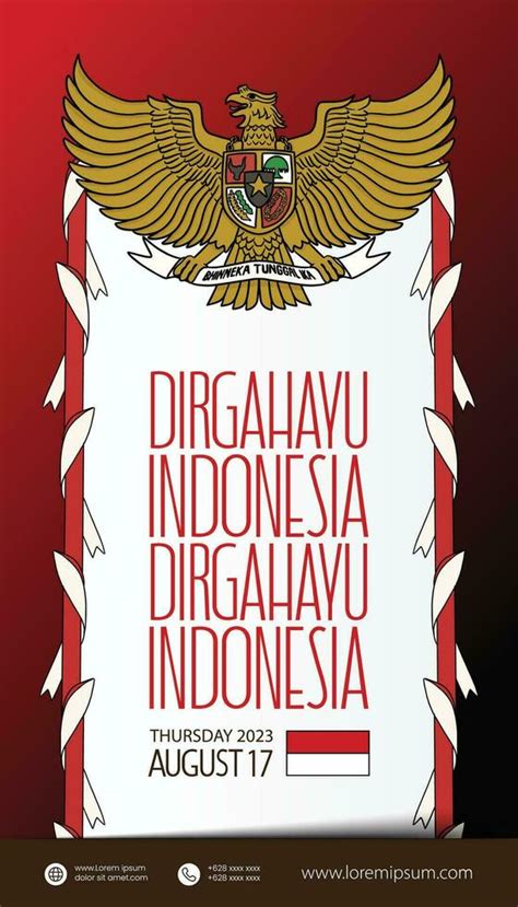 Selamat Hari Kemerdekaan Indonesia Translation Happy Indonesian Independence Day Illustration