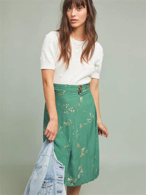 Floral Vintage Chic Skirt For Women 2019 High Waist Knee Length Elegant Skirts Ladies Summer ...