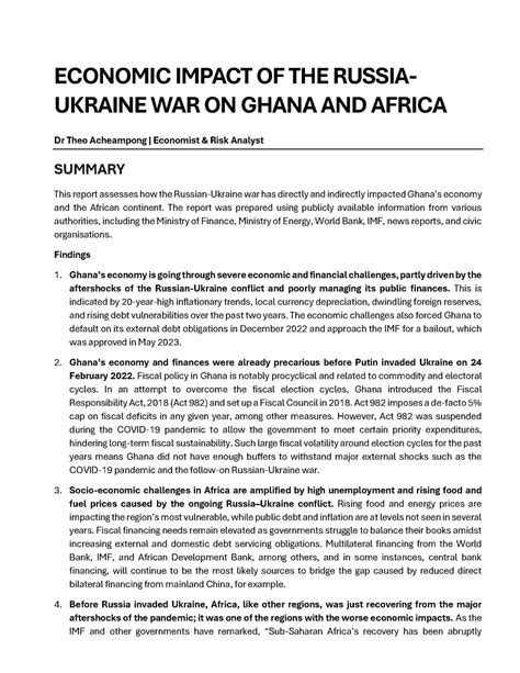 How Did The Covid Pandemic And Russia Ukraine War Affect Ghana And