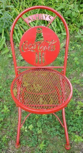 Coke Coca Cola Metal Folding Chair With Back Red Other