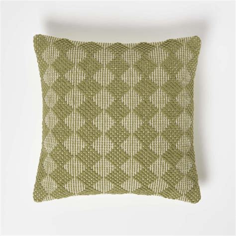 Lima Handwoven Textured Green Cushion