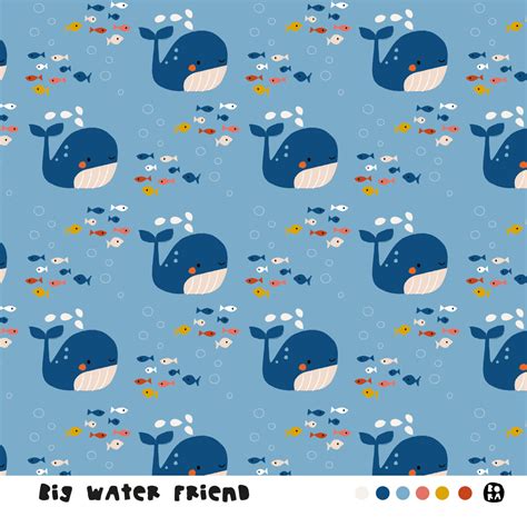 Bio Jersey Stoff Big Water Friend Bora Blau Tiere Maritim