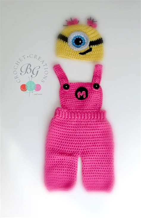 Baby Girl Minion Overalls-Crochet Minion Outfit Handmade