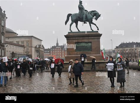 Copenhagen/Denmark/08 January 2023/Iranian living in Denmark staged ...