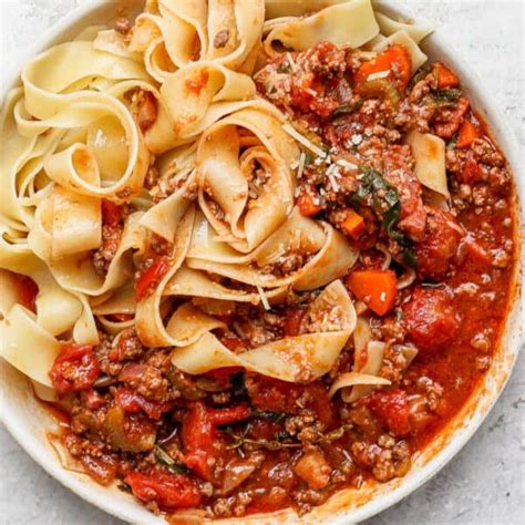 Pappardelle Bolognese Sauce - The Wooden Skillet