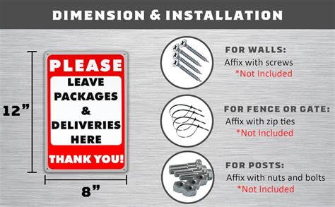 Amazon Please Leave Packages Here Sign 12 X 8 Large Metal