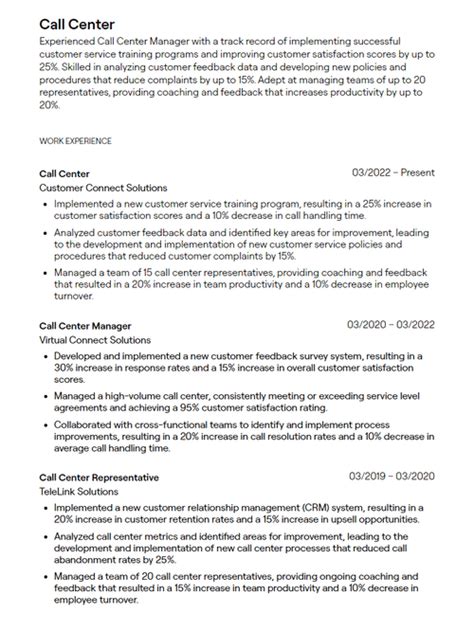 8 Call Center Resume Examples [with Guidance]