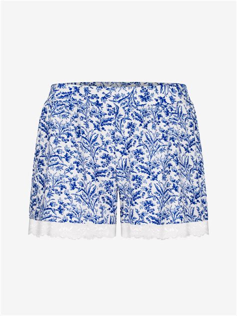 Lily Pyjamas Shorts Floral Toile Blue Kr Change Lingerie