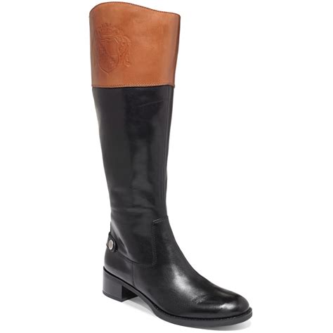 Franco Sarto Chipper Tall Riding Boots In Black Oxford Brownbanana