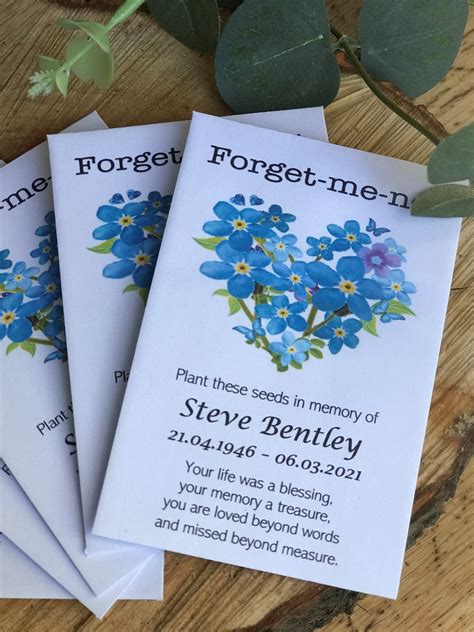 10 Personalised Forget Me Not Seeds Funeral Memorial Memory Etsy