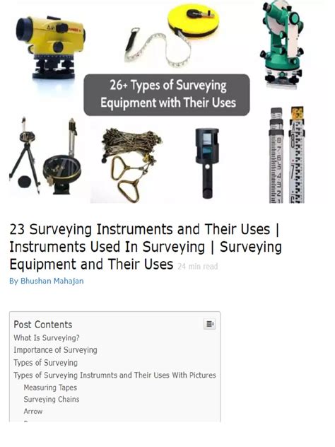 Surveying Instruments And Their Uses