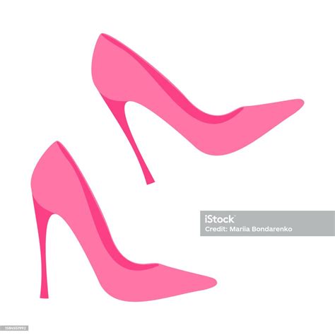 Vector Illustration With Pink High Heels Stock Illustration Download Image Now Fashion Doll