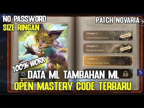 Data Ml Open Mastery Code Terbaru Patch Novaria Data Tambahan Ml