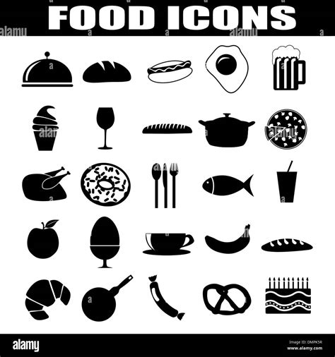 food icons set stock vector image art alamy