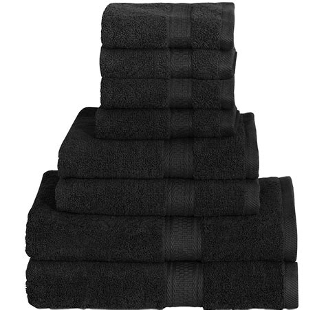 Piece Towel Set Black Bath Towels Hand Towels Washcloths