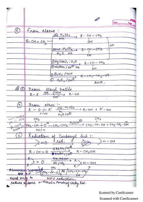 Solution Alcohol Phenol And Ether Kota Handwritten Notes Studypool