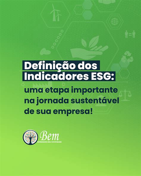 Definição dos indicadores ESG