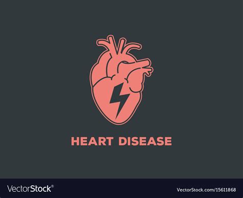 Heart disease logo icon symbol Royalty Free Vector Image