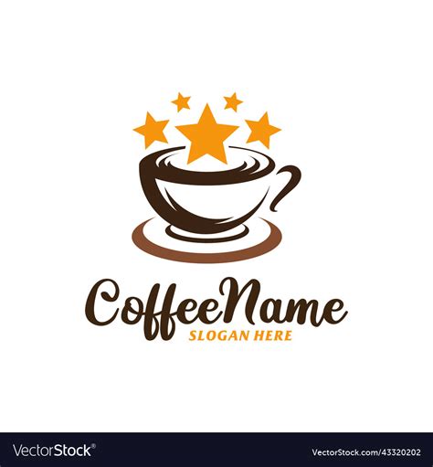 Star Coffee Logo Design Template Royalty Free Vector Image