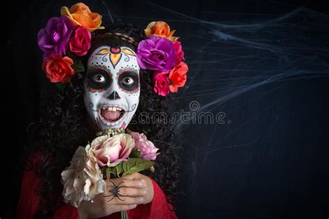 Sugar Skull little girl stock photo. Image of black - 101878244