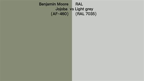 Benjamin Moore Jojoba Af Vs Ral Light Grey Ral Side By