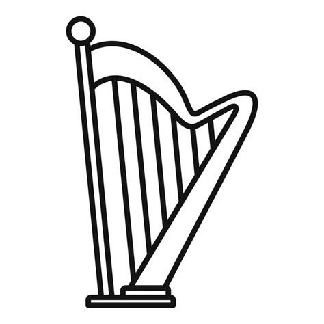 Premium Vector Harp Music Icon Outline Harp Music Vector Icon For Web