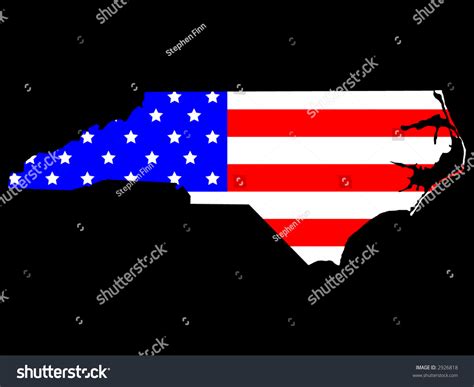 Map State North Carolina American Flag Stock Vector Royalty Free 2926818