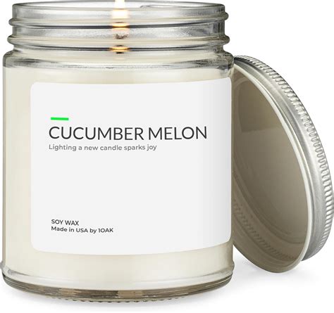 1oak Soy Wax Scented Candles Cucumber Melon Soy Candles For Home Scented Long