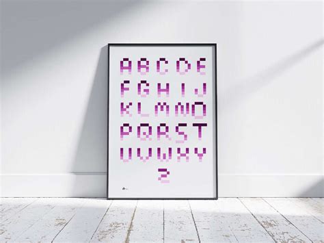 Pixel Art Typography Digital Poster Print