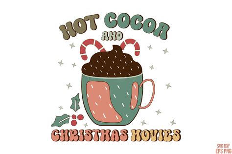 Retro Christmas Hot Cocoa Movies Graphic By Sinacreation Creative Fabrica