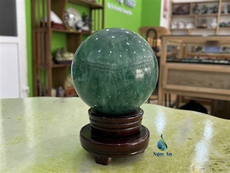 Quả cầu đá xanh ngọc Fluorite 2 18kg Phong Thủy Ngọc An