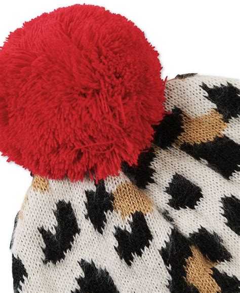 Levis Womens Leopard Print Pom Beanie Macys