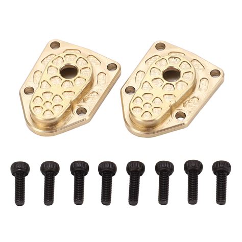 2 Pcs RC Gear Cover Brass Gold RC Steering Knuckle Cap Front Rear Axle