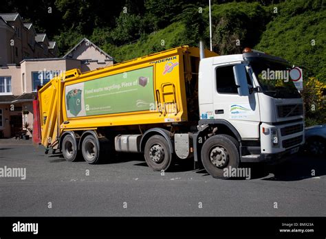 Food Waste Recycling Lorry Collecting Hotel Food Waste Lynmouth Devon