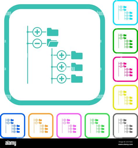 Explorador De Directorios Iconos Planos De Colores Vivos En Bordes