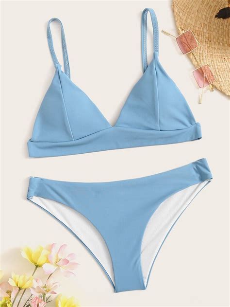 Seam Detail Triangle Bikini Set Triangle Bikini Bikinis Triangle