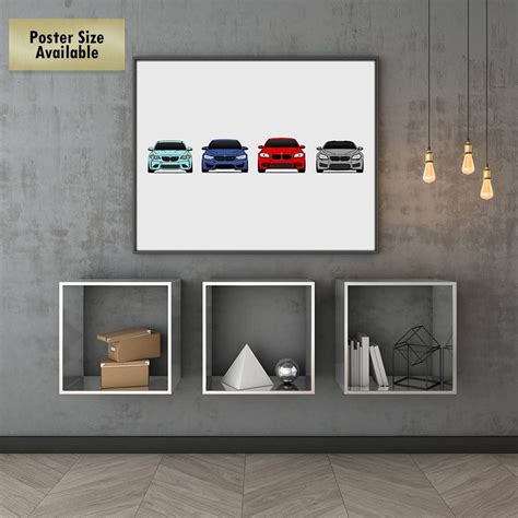 Bmw M Power Inspired Car Poster Print Wall Art Of F Series Bmw Etsy