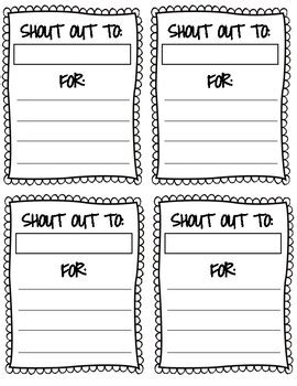 Shout Out Printable by Amanda Montana | TPT