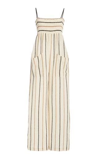 Tallie Smocked Canvas Jumpsuit By Three Graces London Moda Operandi