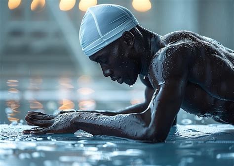 Premium Photo | A man is doing push ups in the water