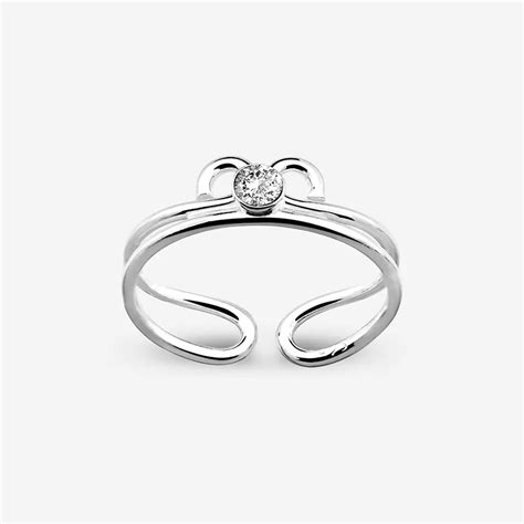 Silver Single Crystal Adjustable Toe Ring Whole Sale 925 Silver