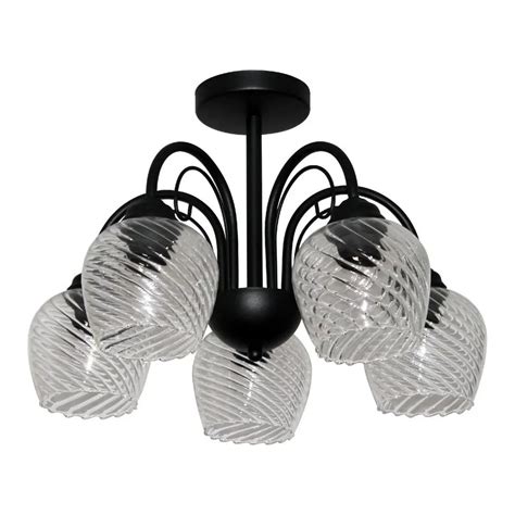 Люстра потолочная ЭЛЕТЕХ Берта 151 черный муар (Плафон 8270) НСБ 01 ...