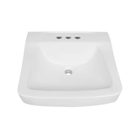 Deervalley Ceramic Wall Mount Rectangular White Bathroom Sink 15 16 In